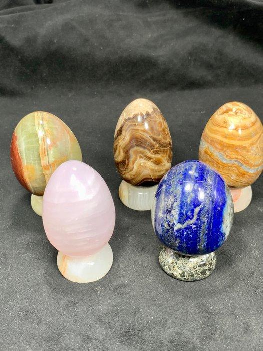 lapis chocolade roze onyx bumbalbee Ei - Hoogte: 65 mm -, Collections, Minéraux & Fossiles