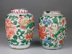 Paar kleine vazen - Famille Verte - Wucai - Porselein -, Antiek en Kunst