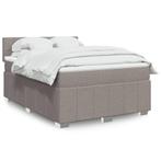 vidaXL Boxspring met matras stof taupe 140x200 cm, Huis en Inrichting, Slaapkamer | Bedden, Verzenden, Nieuw