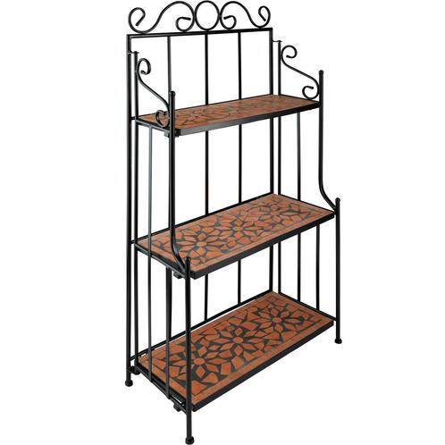 tectake Metalen rek mozaïek 3 niveaus - terracotta, Tuin en Terras, Overige Tuin en Terras, Verzenden