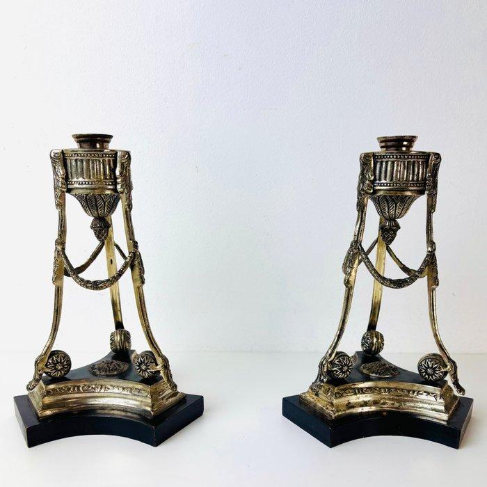 Kandelaar Set Franse Empire stijl kandelaars - Aluminium,, Antiek en Kunst, Curiosa en Brocante