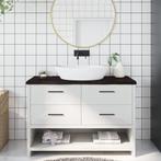 vidaXL Wastafelblad 120x50x(2-4) cm behandeld massief hout, Huis en Inrichting, Keuken | Keukenelementen, Verzenden, Nieuw