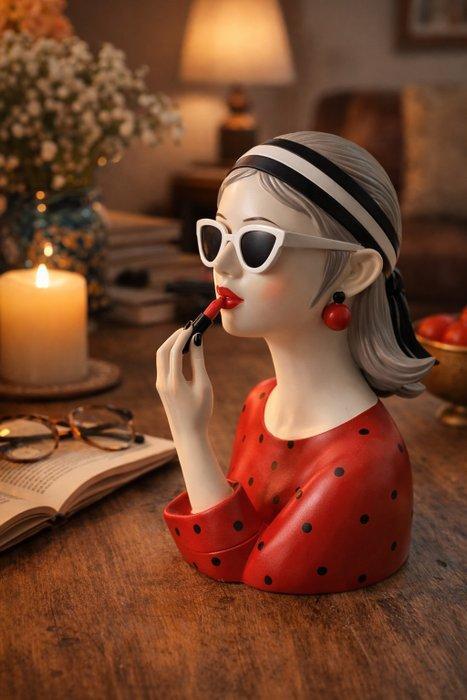 Buste, Vintage Stijl Damesbuste met Lipstick –, Antiquités & Art, Curiosités & Brocante