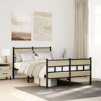 vidaXL Bedframe zonder matras metaal sonoma eikenkleurig, Huis en Inrichting, Slaapkamer | Bedden, Verzenden, Nieuw
