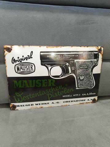 Mauser - Enseigne en émail - WPT.|| Kal. 6,35 mm - Émail,
