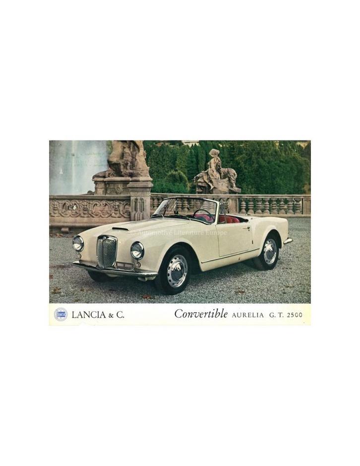1958 LANCIA AURELIA CONVERTIBLE 2500 GT LEAFLET ENGLISH, Boeken, Auto's | Folders en Tijdschriften, Ophalen of Verzenden