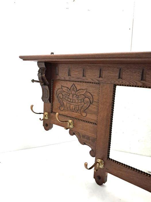 facet geslepen - Kapstok - Eik - Amsterdamse School 106 cm, Antiek en Kunst, Kunst | Designobjecten