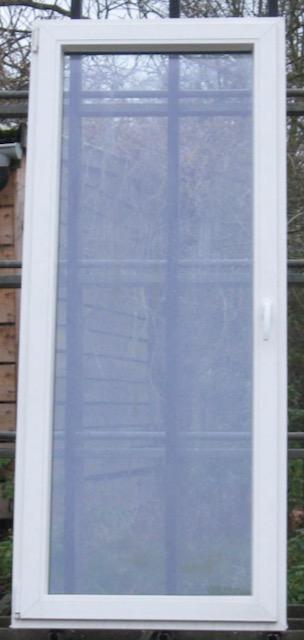 pvc terrasraam , raam , chassis 84 x 201 wit / kwartsgrijs, Doe-het-zelf en Bouw, Raamkozijnen en Schuifdeuren, Inclusief glas