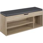 Schoenenkast Natalya met zitkussen 104x30x49cm - Licht hout,, Huis en Inrichting, Kasten | Schoenenkasten, Verzenden, Nieuw