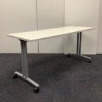 Herman Miller klaptafel op wielen 160x60 cm, wit blad -