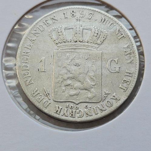 Nederland. Wilhelmina. 1 Gulden 1897  (Zonder Minimumprijs), Postzegels en Munten, Munten | Nederland