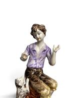 Sculpture, Scène de genre - 28 cm - Céramique de Bassano, Antiek en Kunst