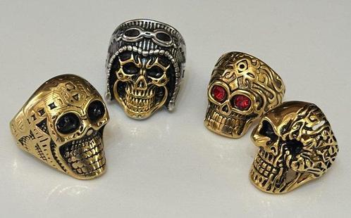 4 Kristallen ringen - Memento Mori - Sociaal bent u en tot, Antiek en Kunst, Antiek | Boeken en Manuscripten