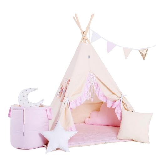 Tipi Tent Set XXL - Crème/Roze, Kinderen en Baby's, Speelgoed | Speeltenten, Verzenden