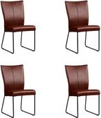 Set van 4 Cognac leren industriële eetkamerstoelen - Granada, Nieuw, Vier, Modern, Leer