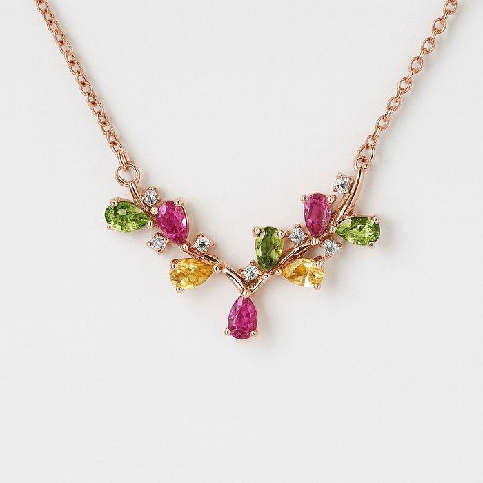 Zonder Minimumprijs - Halsketting Verguld Toermalijn -, Handtassen en Accessoires, Kettingen