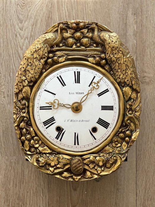Horloge comtoise - Léon Véron - Antique Métal, Laiton -, Antiek en Kunst, Antiek | Klokken