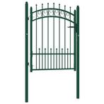 vidaXL Poort met speerpunten 100x125 cm staal groen, Tuin en Terras, Verzenden, Nieuw