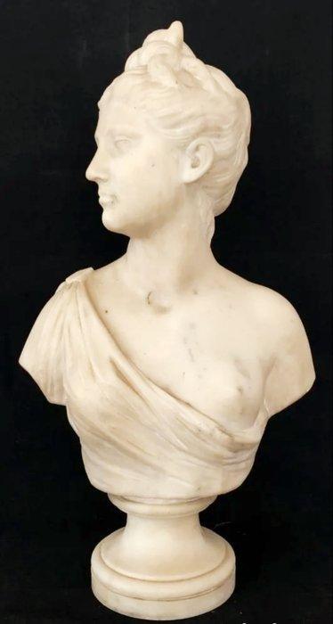 Buste, Diane Chasseresse - 63 cm - Carrara marmer, Antiek en Kunst, Antiek | Keramiek en Aardewerk
