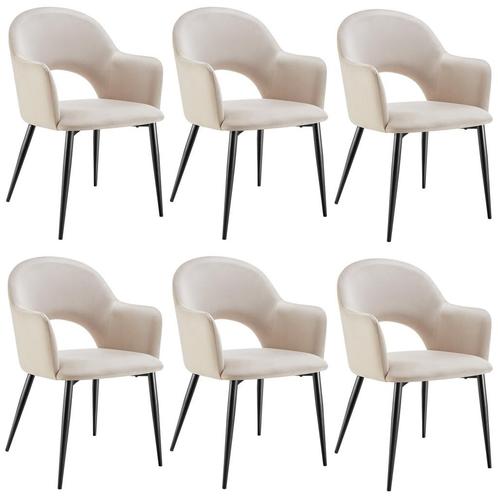 tectake Eetkamerstoel Sachel, fluweellook, gestoffeerd, 120, Huis en Inrichting, Stoelen, Verzenden