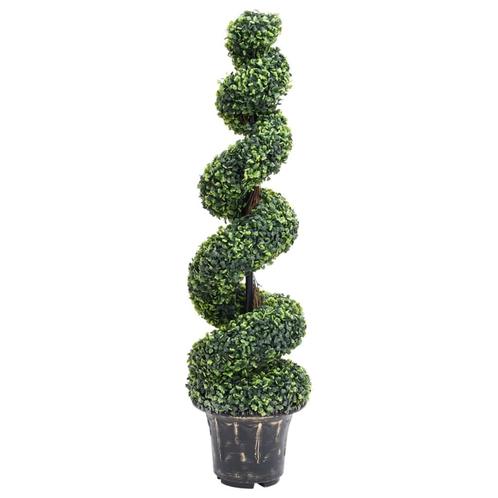 vidaXL Kunstplant met pot buxus spiraal 117 cm groen, Huis en Inrichting, Woonaccessoires | Kunstplanten en Kunstbloemen, Nieuw