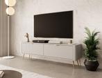 TV-Meubel beige 163x38x51 | 2 kleppen, Overige materialen, Verzenden, 150 tot 200 cm, Nieuw