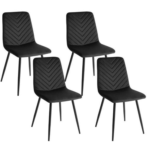 4x eetkamerstoel / kuipstoel - zwart - metaal met stof -, Huis en Inrichting, Stoelen, Verzenden