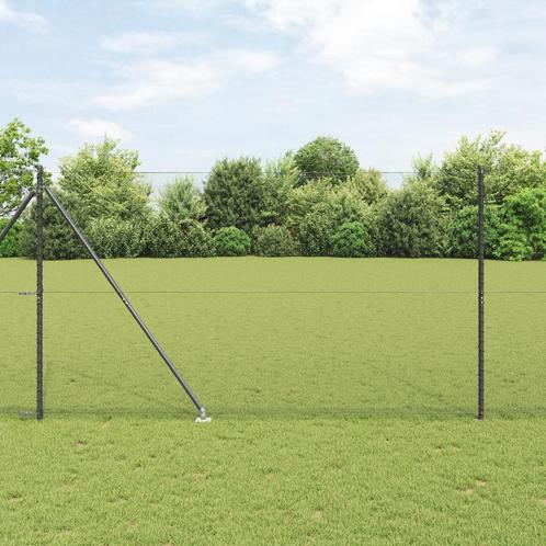 vidaXL Hexagon Omheining Grijs 1.5x50 m Staal, Tuin en Terras, Tuinhekken en Hekwerk, Nieuw, Verzenden