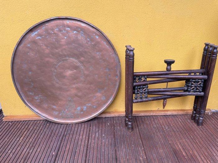 Salontafel - Hout, Koper - Moorse dienbladtafel, Antiek en Kunst, Curiosa en Brocante