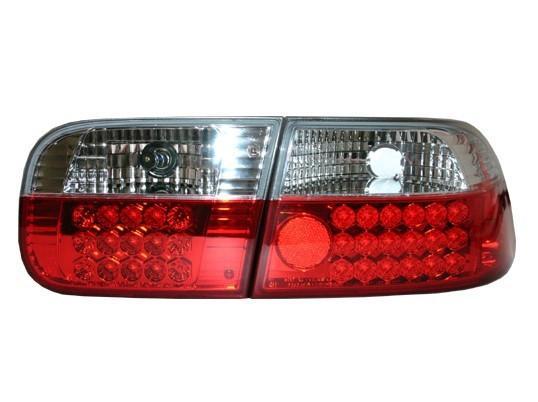 Achterlichten (set) Honda Civic 92-95 2D/4D  LED rood/wit Ca, Auto-onderdelen, Verlichting, Nieuw, Honda, Verzenden