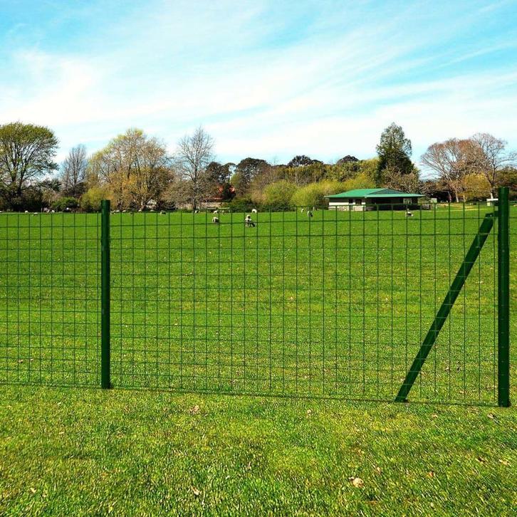 vidaXL Euro hek 25x0,8 m staal groen, Tuin en Terras, Tuinhekken en Hekwerk, Nieuw, Verzenden