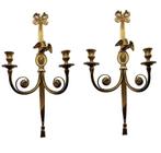 Kaars wandlamp (2) - Águilas Imperio - Verguld brons