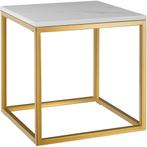 tectake Marmeren bijzettafel Alysia, vierkant - wit/goud, Huis en Inrichting, Verzenden, Nieuw