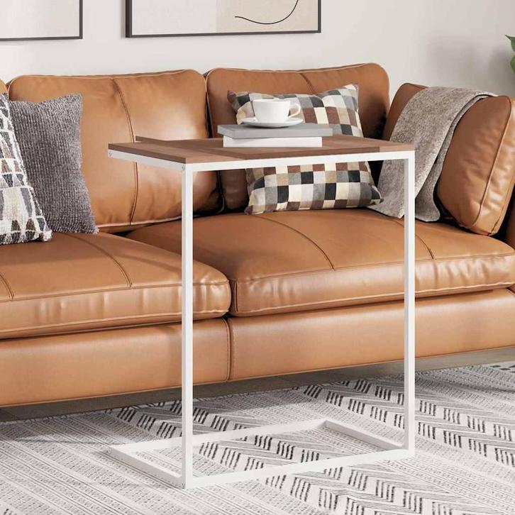 vidaXL Bijzettafel 55x35x66 cm bewerkt hout wit, Maison & Meubles, Tables | Tables de salon, Envoi