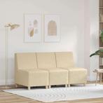 vidaXL Modulaire Sofa Eenheid Armless 3 pcs Crème 55 x 74 x, Huis en Inrichting, Zetels | Zetels, Verzenden, Nieuw