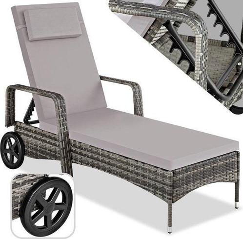 Tweedekans | Ligstoel - zonnebed - wicker - verstelbare, Tuin en Terras, Tuinsets en Loungesets, Ophalen of Verzenden