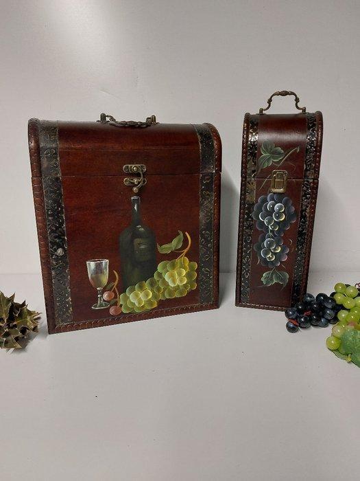 Krat (2) - Hout - wijnkisten koffers hout, Antiek en Kunst, Kunst | Designobjecten