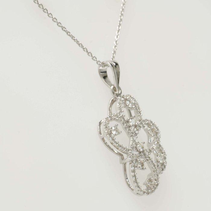 Halsketting - 18 karaat Witgoud - 0.84ct. tw. Diamant, Handtassen en Accessoires, Kettingen