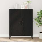 vidaXL Dressoir Zwart Eiken 69.5 x 34 x 90 cm Bewerkt hout, Huis en Inrichting, Kasten | Dressoirs, Verzenden, Nieuw
