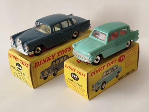 Dinky Toys 1:43 - Modelauto  (2) - 155 Ford Anglia & 186, Hobby en Vrije tijd, Modelauto's | 1:5 tot 1:12