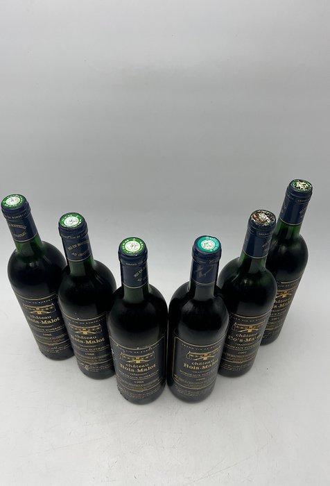 Château Bois Malot 1988 - 1991 - 1999 - Bordeaux - 6, Verzamelen, Wijnen