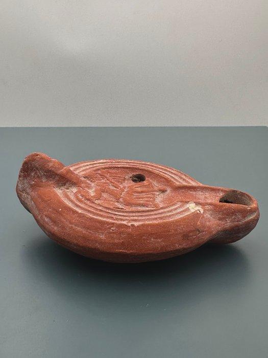 Oud-Romeins Terracotta Olielamp - 13 cm - Carthaginische, Antiek en Kunst, Antiek | Overige Antiek