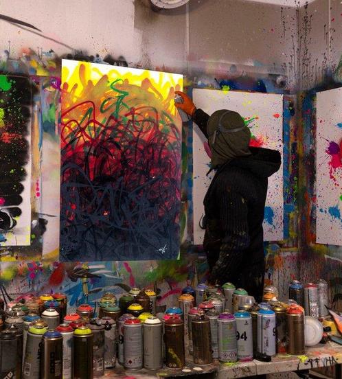 UTOPIA XX - ladybugs journey lines, Antiek en Kunst, Kunst | Schilderijen | Modern