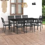 vidaXL Mobilier de salle à manger dextérieur 9 pc Acier, Jardin & Terrasse, Verzenden, Neuf