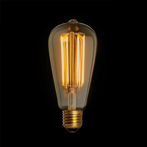Filament LED Lamp Edison Gold Sensor Ø64 mm E27 4,5W, Huis en Inrichting, Lampen | Losse lampen, Verzenden