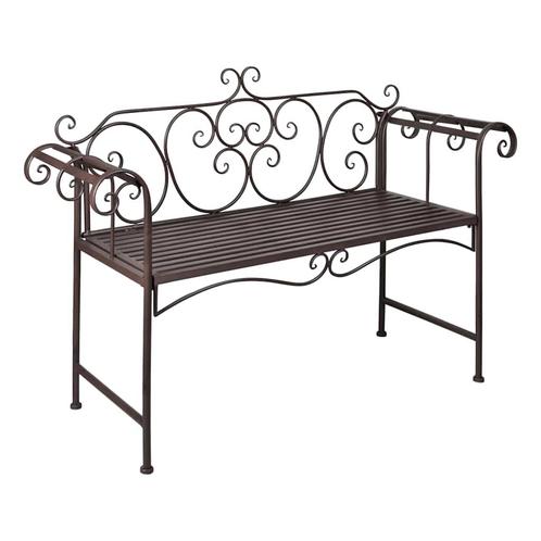 vidaXL Tuinbank 132 cm staal antiekbruin, Tuin en Terras, Tuinsets en Loungesets, Nieuw, Verzenden