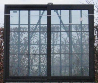 pvc schuifraam , schuifdeur , pui 244 x 211 zwart ral 9005, Doe-het-zelf en Bouw, Raamkozijnen en Schuifdeuren, Inclusief glas