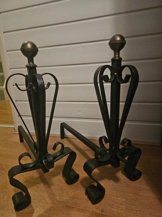 Schouw - 1960-1970 - IJzeren haardstokken., Antiek en Kunst, Curiosa en Brocante