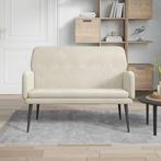 vidaXL Bankje 108x79x79 cm fluweel crèmekleurig, Verzenden, Nieuw