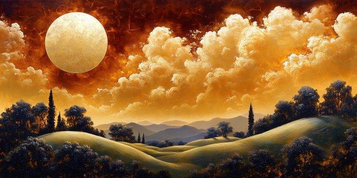 Iconica - The Rolling Hills of Midas · XXL, Antiek en Kunst, Kunst | Schilderijen | Modern